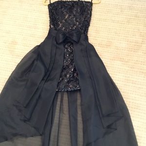 Jessica McClintock mini dress detachable train